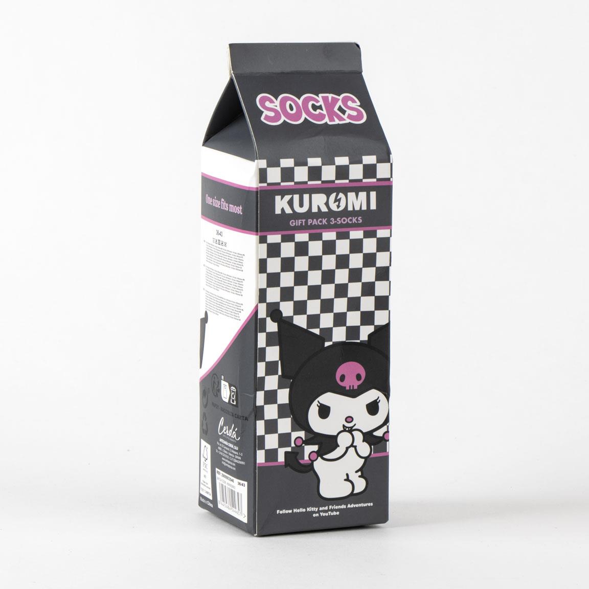 SOCKS PACK 3 PIECES HELLO KITTY KUROMI - Image 5